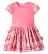Konges Slojd Adeline Ruffled Floral Jersey Dress In Pink