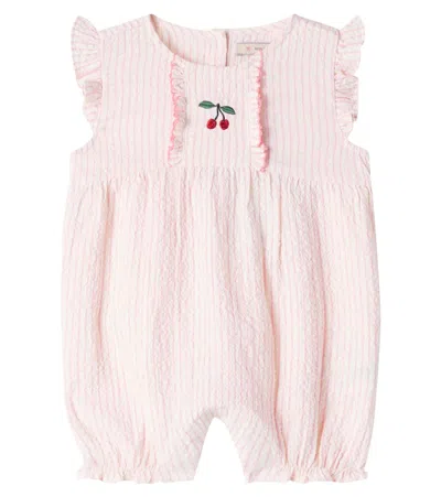 Konges Slojd Konges Sløjd Baby Ellie Embroidered Cotton Romper In Pink