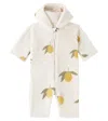 Konges Slojd Baby Jody Printed Teddy Onesie In Beige