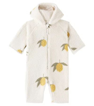 Konges Slojd Baby Jody Printed Teddy Onesie In Beige