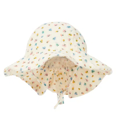 Konges Slojd Baby Printed Cotton Sunhat In White