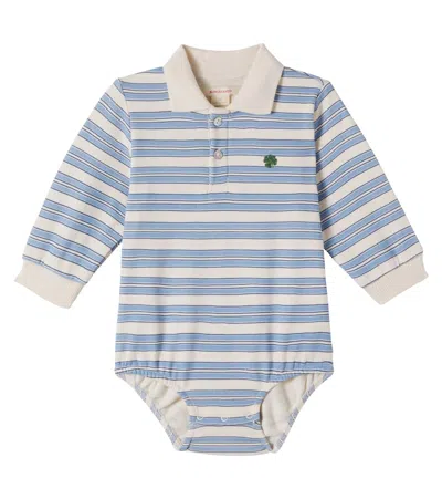 Konges Slojd Konges Sløjd Baby Spotty Striped Cotton Bodysuit In Blue