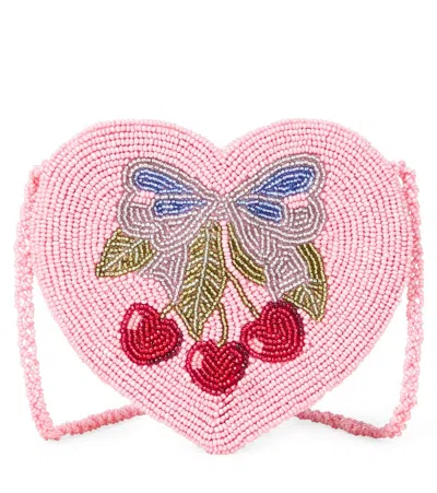 Konges Slojd Kids' Konges Sløjd Beaded Shoulder Bag In Pink