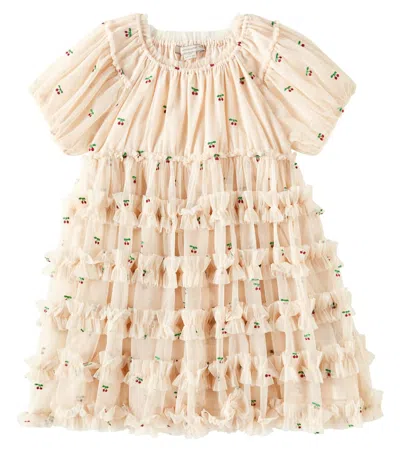 Konges Slojd Kids' Carli Sequined Tulle Dress In Yellow