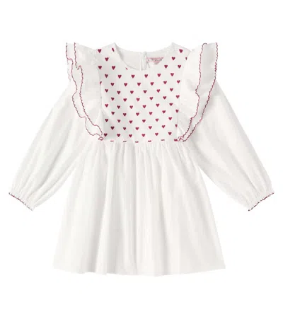 Konges Slojd Kids' Caur Embroidered Cotton Dress In White