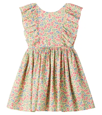 Konges Slojd Kids' Konges Sløjd Cianna Ruffled Floral Cotton Dress In Multi