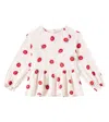 Konges Slojd Coco Ladybug Cotton Top In Beige