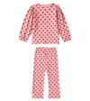 Konges Slojd Drey Printed Cotton Top And Pants Set In Pink