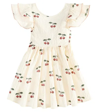 Konges Slojd Kids' Elin Printed Cotton Dress In Nude