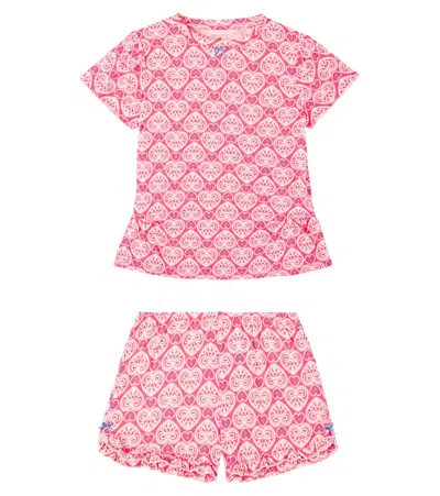 Konges Slojd Kids' Konges Sløjd Famo Cotton Jersey T-short And Shorts Set In Pink