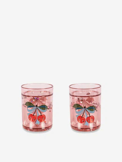 Konges Slojd Babies' Konges Sløjd Girls 2 Pack Cherry Bow Glitter Cups In Multi