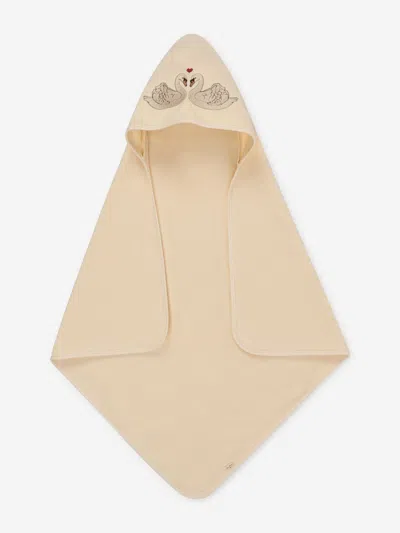 Konges Slojd Konges Sløjd Girls Embroidered Swan Terry Towel In Neutral