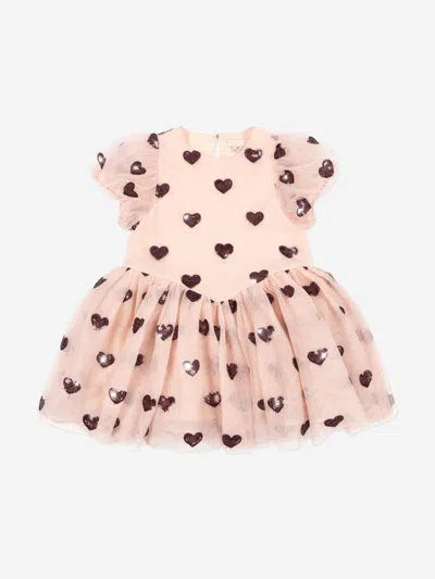 Konges Slojd Babies' Konges Sløjd Girls Heartlily Tulle Dress In Pink