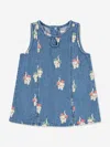 Konges Slojd Konges Sløjd Girls Magot Bow Kitty Denim Dress In Blue