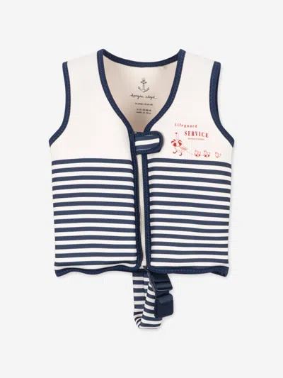 Konges Slojd Kids' Konges Sløjd Girls Marin Stripe Ellis Swim Vest In Multi