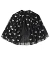 Konges Slojd Heart-printed Tulle Cape In Black