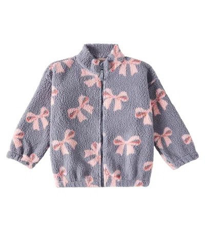Konges Slojd Kids' Jodi Printed Teddy Jacket In Grey