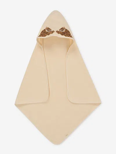 Konges Slojd Konges Sløjd Kids Embroidered Tiger Terry Towel In Beige