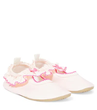 Konges Slojd Kids' Kitty Ruffled Ballet Flats In White