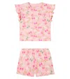 Konges Slojd Lin Frill Cotton Top And Shorts Set In Multicoloured