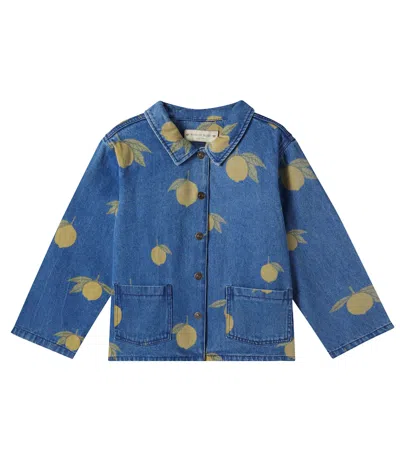 Konges Slojd Kids' Konges Sløjd Magot Printed Denim Jacket In Blue