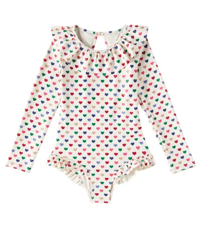 Konges Slojd Kids' Manuca Printed Ruffled Swimsuit In Multicoloured