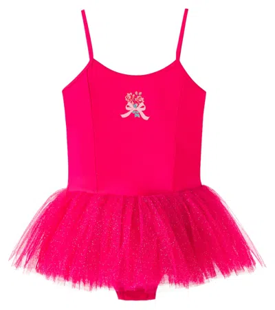 Konges Slojd Kids' Konges Sløjd Marina Jersey And Tulle Dress In Pink