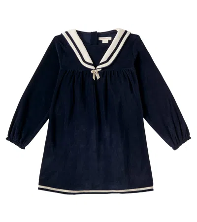 Konges Slojd Kids' Matelot Cotton-blend Dress In Blue