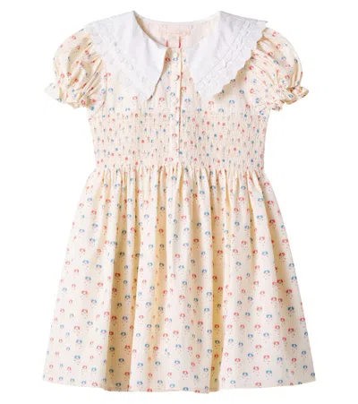 Konges Slojd Kids' Midsummer Printed Cotton Dress In Beige