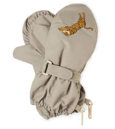 Konges Slojd Kids' Konges Sløjd Nohr Printed Ski Mittens In Gray