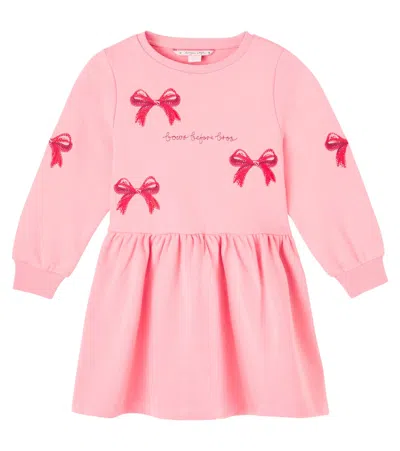 Konges Slojd Kids' Konges Sløjd Printed Cotton-blend Jersey Dress In Pink