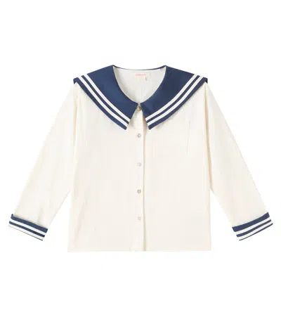 Konges Slojd Kids' Sailor Cotton Shirt In Blue
