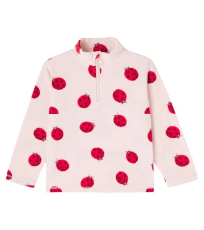 Konges Slojd Kids' Konges Sløjd Tavi Printed Fleece Jacket In Pink
