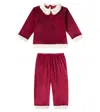 Konges Slojd Velvet Sweater And Pants Set In Burgundy