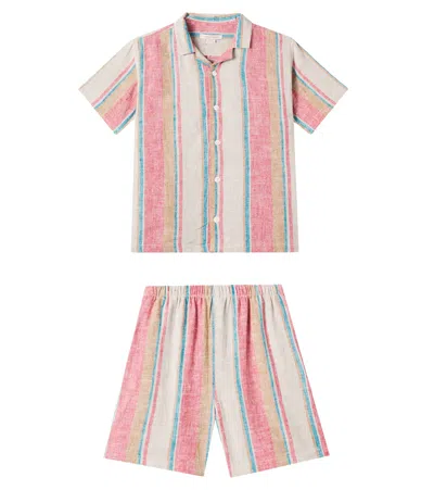 Konges Slojd Kids' Konges Sløjd Venice Linen-blend Shirt And Shorts Set