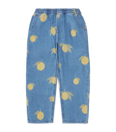 Konges Slojd Kids' Lemon Printed Margot Jeans In Blue