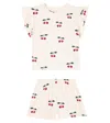 Konges Slojd Lin Ruffled Cotton Top And Shorts Set In White