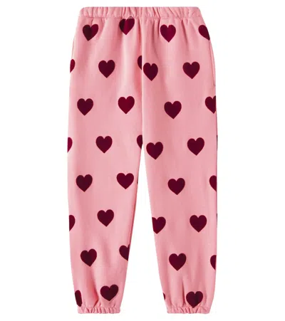 Konges Slojd Kids' Lou Printed Cotton Jersey Sweatpants In Pink