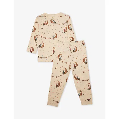Konges Slojd Kids' Christmas Moon Stretch-cotton Pyjamas 9 Months - 10 Years Luna In Multi