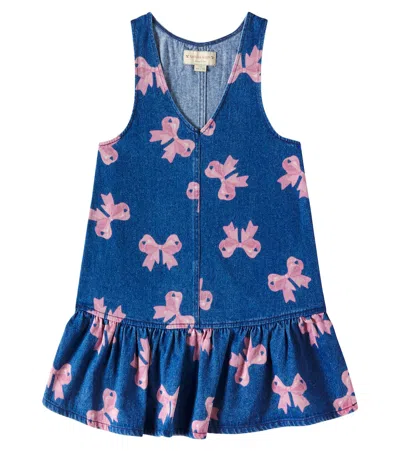 Konges Slojd Kids' Magot Printed Denim Dress In Blue
