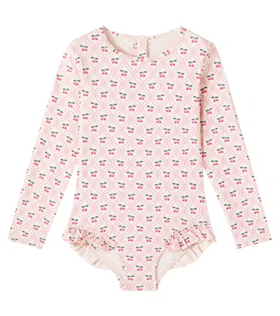 Konges Slojd Kids' Konges Sløjd Bedruckter Badeanzug Merle In Pink