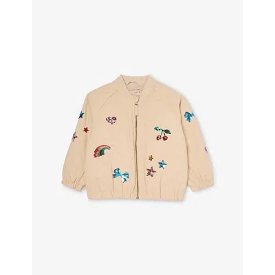 Konges Slojd Babies' Juno Sequin-embellished Shell Bomber Jacket 2-8 Years Smoke Gray