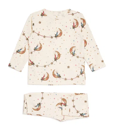 Konges Slojd Kids' Organic Cotton-blend Luna Pyjama Set In Neutral