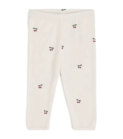 Konges Slojd Babies'  Organic Cotton Cherry Leggings In Neutral