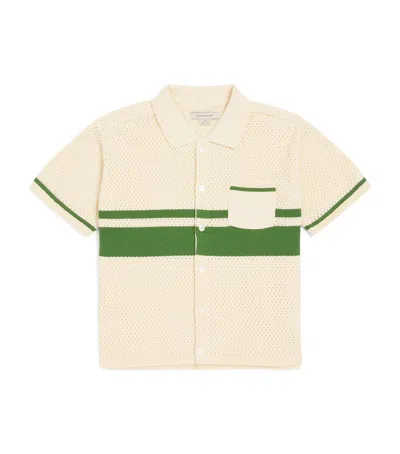 Konges Slojd Kids'  Organic Cotton Knitted Hai Shirt In Green