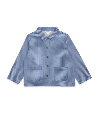 Konges Slojd Kids' Organic Cotton Stripe Luc Jacket In Blue