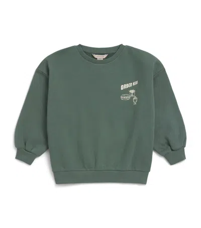 Konges Slojd Kids'  Organic Cotton-blend Lou Sweatshirt In Green