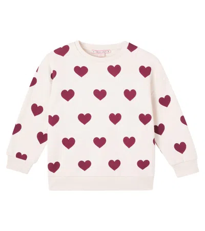 Konges Slojd Kids' Konges Sløjd Printed Cotton-blend Jersey Sweatshirt In White