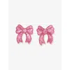 Konges Slojd Rapture Rose Sequin Bow Set Of Two Woven Hair Clips In Pink