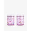 Konges Slojd Rainbow Set Of Two Plastic Glitter Cups In Pink